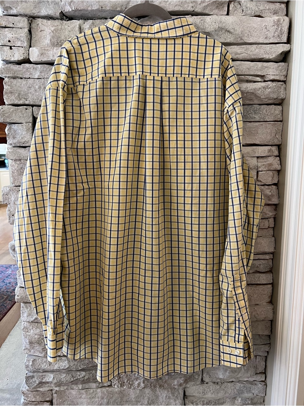 Brooks Brothers Yellow & Navy Check Button-Down Shirt XXL - Picture 3 of 5